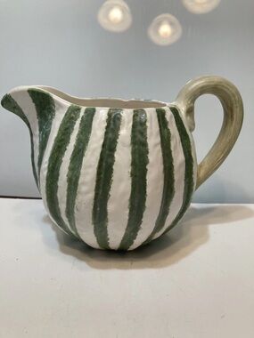 Vintage Melon Pitcher•1994•Seymour Mann~Vegetable Garden•Hand-Painted Cantaloupe